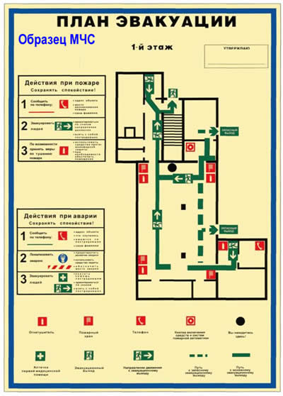 План эвакуации этажа